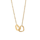 Colar de coração com anel duplo de aço inoxidável com letras de personalidade, estojo giratório para joias de rosas e caixa de embalagem, caixa de colar reversível