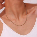 SUNIBI 2/3/4/5MM Rope Chain Necklace Stainless Steel Never Fade Waterproof Choker Men Women Jewelry Gold Color Chains Gif