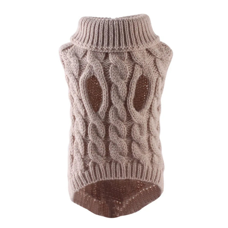 Novo Pet Pequeno Pet Dog Roupas Camisola Moda Outono Inverno Sólidos Fried Dough Twists Tricô Quente Conforto Vestuário