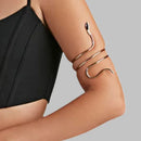 Retro Metal Punk Coiled Snake Spiral Braço superior Cuff Braçadeira Braçadeira Pulseira Feminina Jóias Egito Redemoinho Braço Cuff Braçadeira Pulseira
