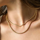 SUNIBI 2/3/4/5MM Rope Chain Necklace Stainless Steel Never Fade Waterproof Choker Men Women Jewelry Gold Color Chains Gif