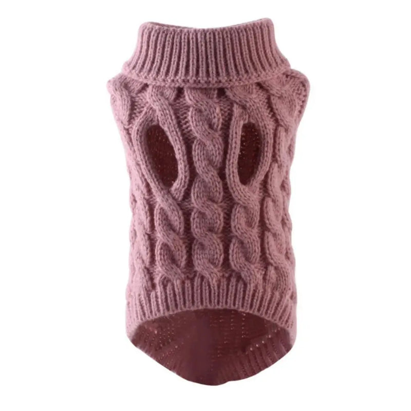 Novo Pet Pequeno Pet Dog Roupas Camisola Moda Outono Inverno Sólidos Fried Dough Twists Tricô Quente Conforto Vestuário