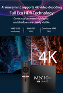Android TV Box 4K HDR 16GB MX10 F1 Android 13