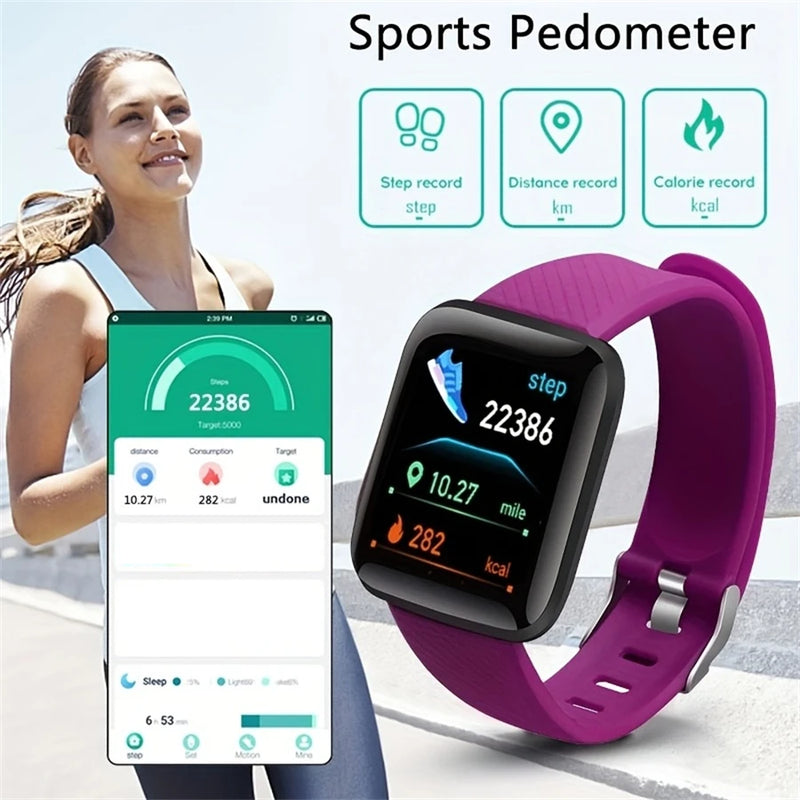 Relógio inteligente 116plus d13 y68 esporte pulseira correndo monitor de fitness pista freqüência cardíaca mensagem lembrar homem smartwatch mulher relógio