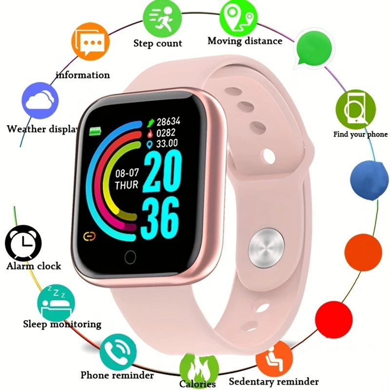 Relógio inteligente 116plus d13 y68 esporte pulseira correndo monitor de fitness pista freqüência cardíaca mensagem lembrar homem smartwatch mulher relógio
