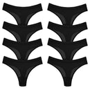 BZEL 8PCS/Conjunto Calcinhas Femininas Algodão Tangas Feminino Simples Respirável Roupa Interior Sexy Lingerie Confortável Listrado Mulher Tam G