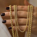 SUNIBI 2/3/4/5MM Rope Chain Necklace Stainless Steel Never Fade Waterproof Choker Men Women Jewelry Gold Color Chains Gif
