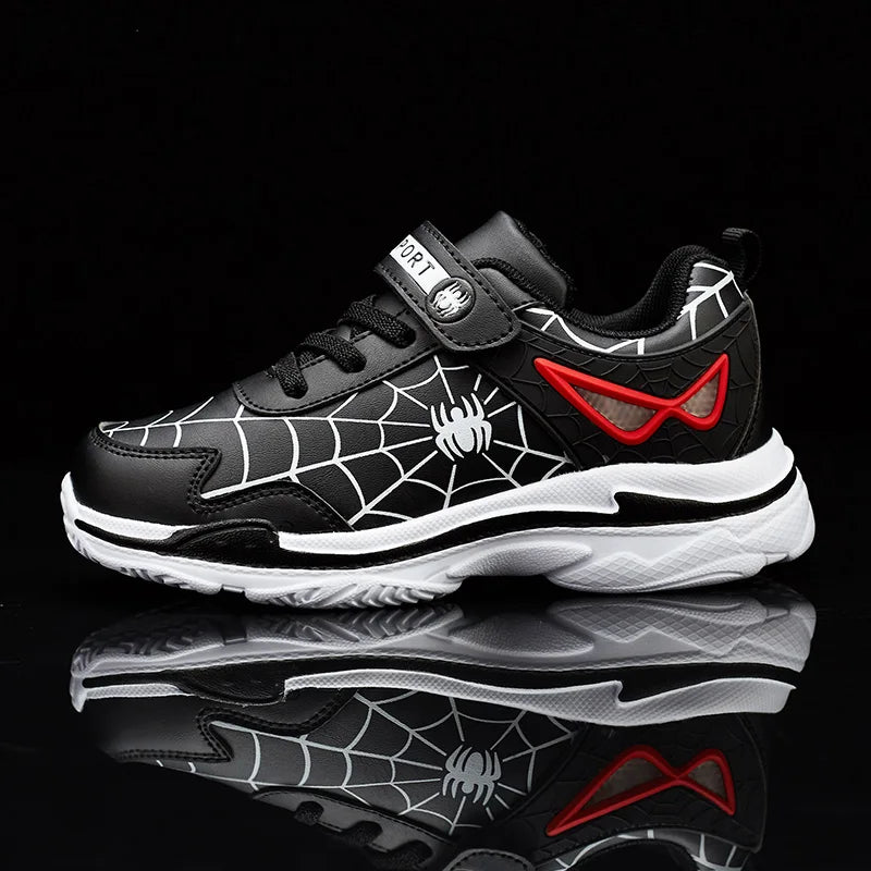 Novo estilo crianças sapatos meninos dos desenhos animados aranha sapatos esportivos estudante casual leve tênis de corrida crianças antiderrapante