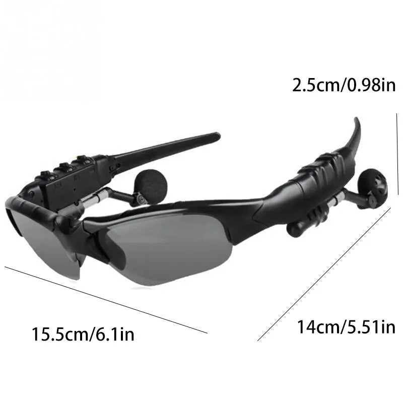 Fones de ouvido estéreo Wireless Headset com microfone Óculos de sol para condução Ciclismo Sports Noise Reduction Headphones
