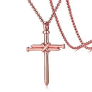 Swart Vlekvrye Staal Ketting vir Mans Juweliersware Spyker Kruis Hanger Ketting Ketting Christelike Kerk Doop Geskenk vir Mans Vroue