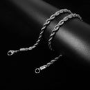 SUNIBI 2/3/4/5MM Rope Chain Necklace Stainless Steel Never Fade Waterproof Choker Men Women Jewelry Gold Color Chains Gif