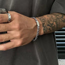 Pulseiras de corrente cubana Vnox masculinas e femininas, pulseira de elos de aço inoxidável de 7,5 mm, joias de personalidade simples e ajustáveis