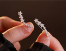 Novos brincos de cristal de strass de moda estrela flor escalada para mulheres joias acessórios presentes femininos clipe de orelha longo gancho de orelha