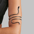 Retro Metal Punk Coiled Snake Spiral Braço superior Cuff Braçadeira Braçadeira Pulseira Feminina Jóias Egito Redemoinho Braço Cuff Braçadeira Pulseira