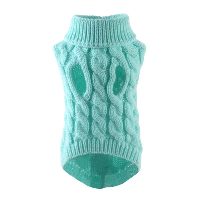 Novo Pet Pequeno Pet Dog Roupas Camisola Moda Outono Inverno Sólidos Fried Dough Twists Tricô Quente Conforto Vestuário