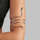 Retro Metal Punk Coiled Snake Spiral Braço superior Cuff Braçadeira Braçadeira Pulseira Feminina Jóias Egito Redemoinho Braço Cuff Braçadeira Pulseira