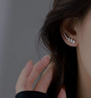 Novos brincos de cristal de strass de moda estrela flor escalada para mulheres joias acessórios presentes femininos clipe de orelha longo gancho de orelha