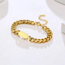 Pulseiras de corrente cubana Vnox masculinas e femininas, pulseira de elos de aço inoxidável de 7,5 mm, joias de personalidade simples e ajustáveis