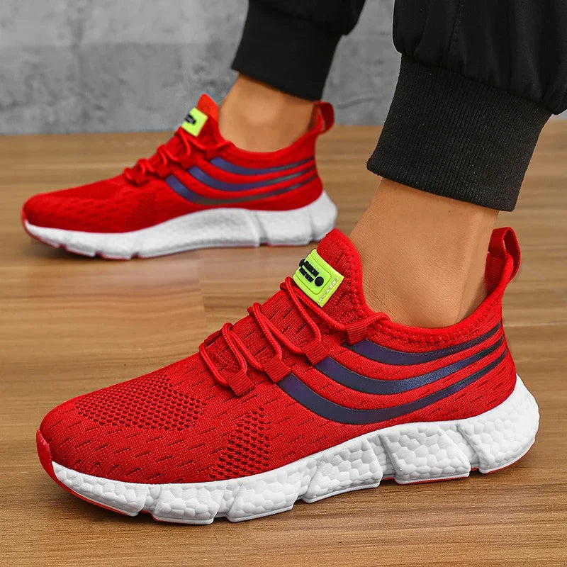 Tênis leve e respirável masculino, calçados esportivos casuais, sapatilhas antiderrapantes, corrida ao ar livre, caminhada, tênis, atlético, corrida