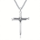 Swart Vlekvrye Staal Ketting vir Mans Juweliersware Spyker Kruis Hanger Ketting Ketting Christelike Kerk Doop Geskenk vir Mans Vroue