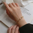 Nova pulseira de corrente de metal da Coreia do Sul, elegante, fashion, simples, geométrica, pulseira feminina, joias