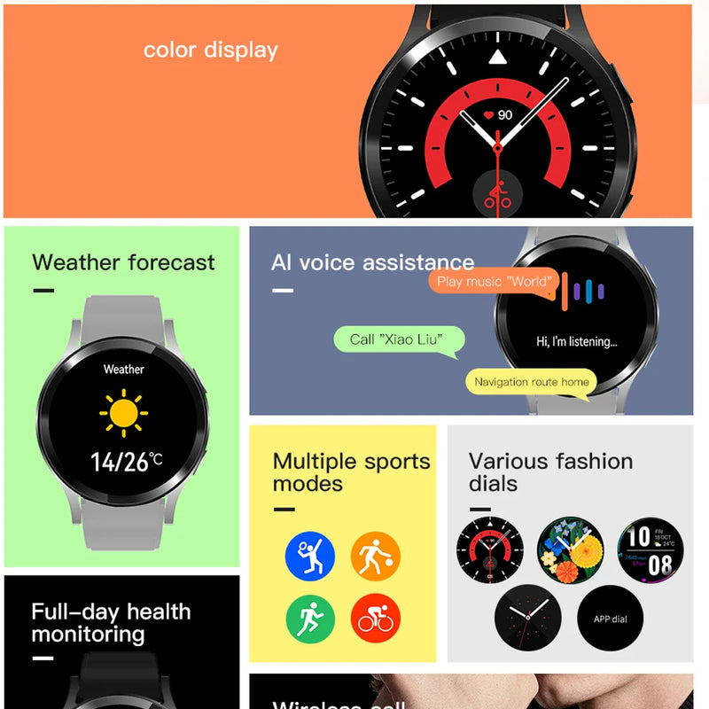 2025 nova chamada bluetooth relógios inteligentes pro 1.32 "Polegada 160*160 mostradores personalizados esporte masculino e mulher monitor de saúde smartwatch para homem