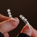 Novos brincos de cristal de strass de moda estrela flor escalada para mulheres joias acessórios presentes femininos clipe de orelha longo gancho de orelha