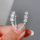 Novos brincos de cristal de strass de moda estrela flor escalada para mulheres joias acessórios presentes femininos clipe de orelha longo gancho de orelha