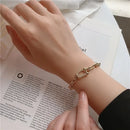 Nova pulseira de corrente de metal da Coreia do Sul, elegante, fashion, simples, geométrica, pulseira feminina, joias