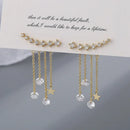 Novos brincos de cristal de strass de moda estrela flor escalada para mulheres joias acessórios presentes femininos clipe de orelha longo gancho de orelha