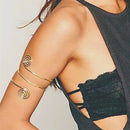 Retro Metal Punk Coiled Snake Spiral Braço superior Cuff Braçadeira Braçadeira Pulseira Feminina Jóias Egito Redemoinho Braço Cuff Braçadeira Pulseira