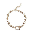 Nova pulseira de corrente de metal da Coreia do Sul, elegante, fashion, simples, geométrica, pulseira feminina, joias