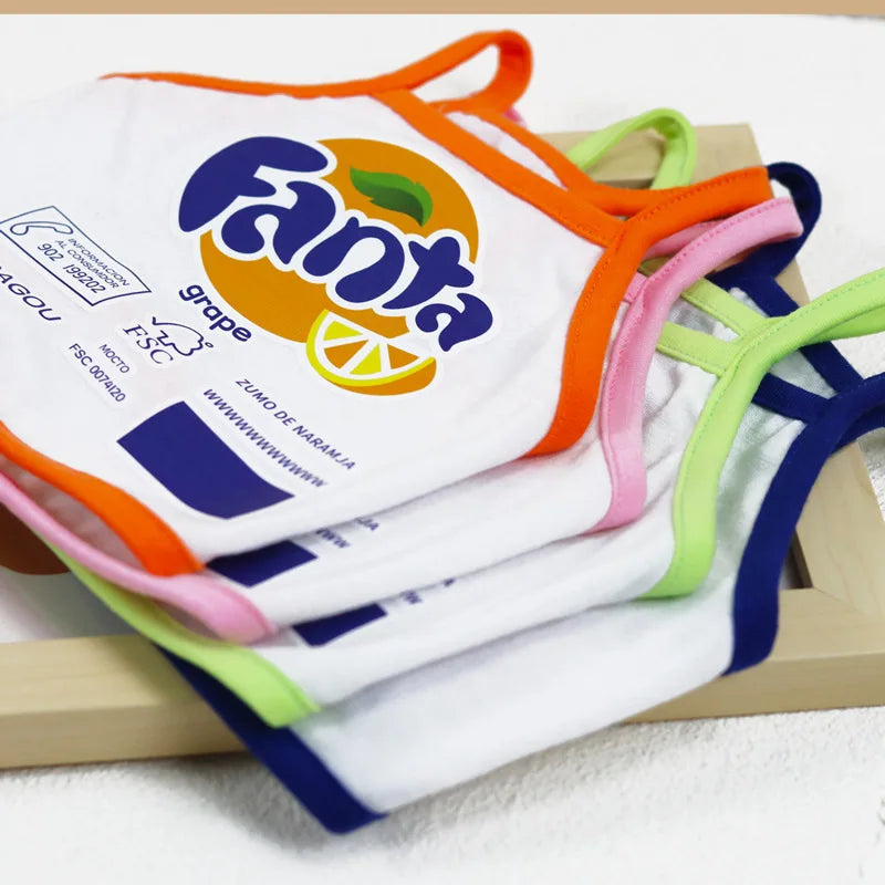 Nova roupa para animais de estimação roupas para cães finos soda curta camisola do cão ketong uva limão laranja impressão roupas para animais de estimação gato filhote de cachorro