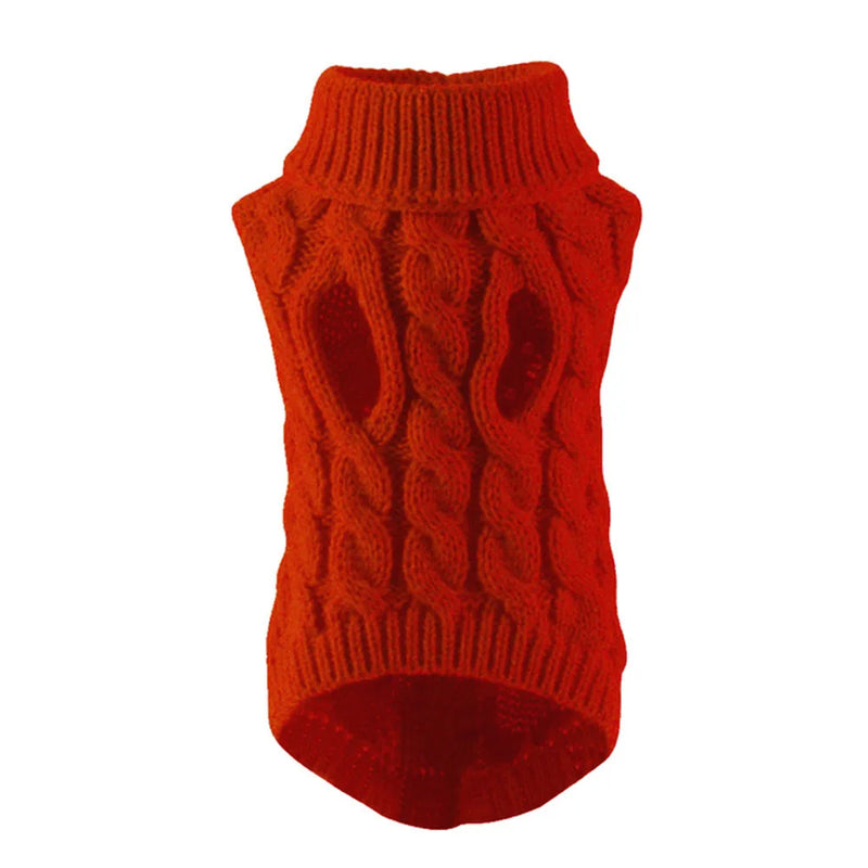 Novo Pet Pequeno Pet Dog Roupas Camisola Moda Outono Inverno Sólidos Fried Dough Twists Tricô Quente Conforto Vestuário