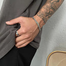 Pulseiras de corrente cubana Vnox masculinas e femininas, pulseira de elos de aço inoxidável de 7,5 mm, joias de personalidade simples e ajustáveis