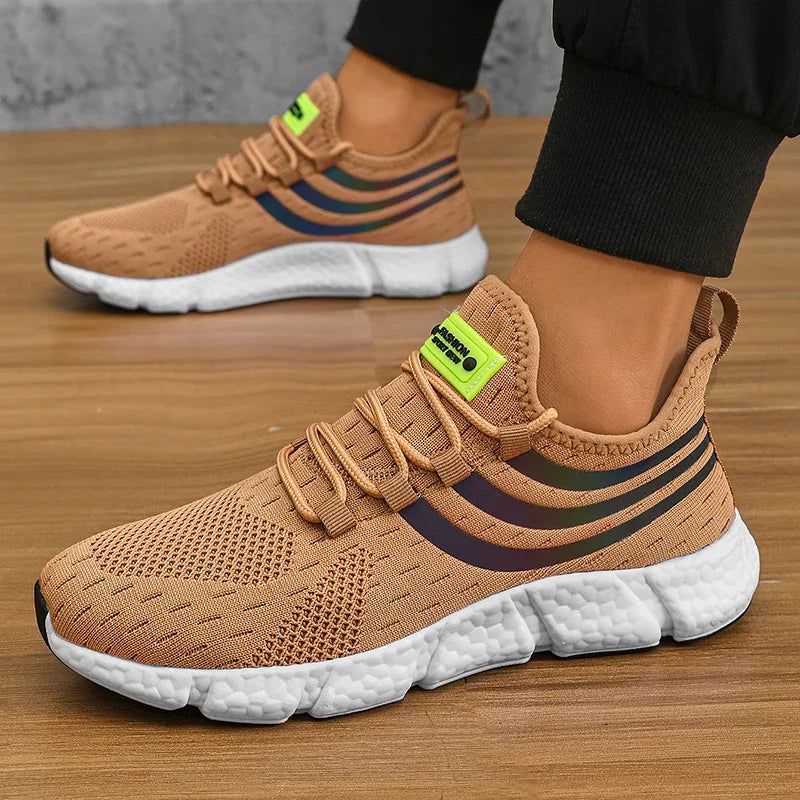 Tênis leve e respirável masculino, calçados esportivos casuais, sapatilhas antiderrapantes, corrida ao ar livre, caminhada, tênis, atlético, corrida