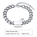 Pulseiras de corrente cubana Vnox masculinas e femininas, pulseira de elos de aço inoxidável de 7,5 mm, joias de personalidade simples e ajustáveis