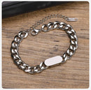Pulseiras de corrente cubana Vnox masculinas e femininas, pulseira de elos de aço inoxidável de 7,5 mm, joias de personalidade simples e ajustáveis