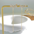Novos brincos de cristal de strass de moda estrela flor escalada para mulheres joias acessórios presentes femininos clipe de orelha longo gancho de orelha
