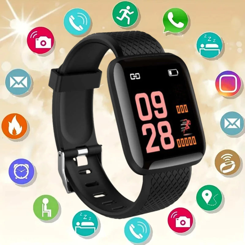 Relógio inteligente 116plus d13 y68 esporte pulseira correndo monitor de fitness pista freqüência cardíaca mensagem lembrar homem smartwatch mulher relógio