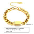 Pulseiras de corrente cubana Vnox masculinas e femininas, pulseira de elos de aço inoxidável de 7,5 mm, joias de personalidade simples e ajustáveis