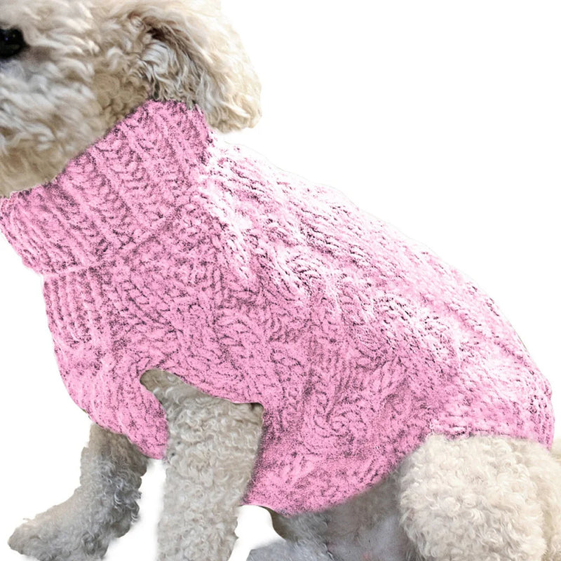 Novo Pet Pequeno Pet Dog Roupas Camisola Moda Outono Inverno Sólidos Fried Dough Twists Tricô Quente Conforto Vestuário