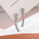 Novos brincos de cristal de strass de moda estrela flor escalada para mulheres joias acessórios presentes femininos clipe de orelha longo gancho de orelha