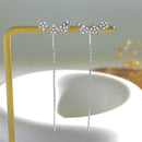 Novos brincos de cristal de strass de moda estrela flor escalada para mulheres joias acessórios presentes femininos clipe de orelha longo gancho de orelha