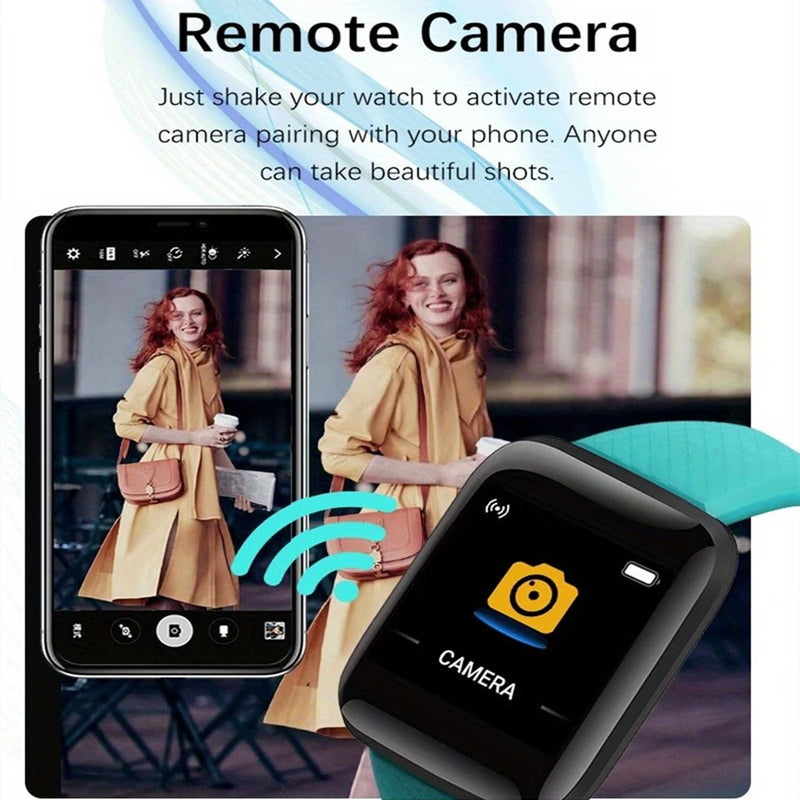 Relógio inteligente 116plus d13 y68 esporte pulseira correndo monitor de fitness pista freqüência cardíaca mensagem lembrar homem smartwatch mulher relógio