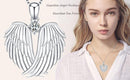 Colar de asas de anjo, colar com pingente de asas de anjo da guarda, colar de pedra de nascimento para mulheres, meninas, joias de natal, presentes