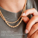 SUNIBI 2/3/4/5MM Rope Chain Necklace Stainless Steel Never Fade Waterproof Choker Men Women Jewelry Gold Color Chains Gif