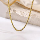 SUNIBI 2/3/4/5MM Rope Chain Necklace Stainless Steel Never Fade Waterproof Choker Men Women Jewelry Gold Color Chains Gif