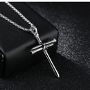 Swart Vlekvrye Staal Ketting vir Mans Juweliersware Spyker Kruis Hanger Ketting Ketting Christelike Kerk Doop Geskenk vir Mans Vroue