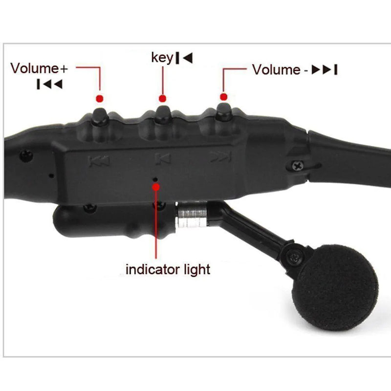 Fones de ouvido estéreo Wireless Headset com microfone Óculos de sol para condução Ciclismo Sports Noise Reduction Headphones